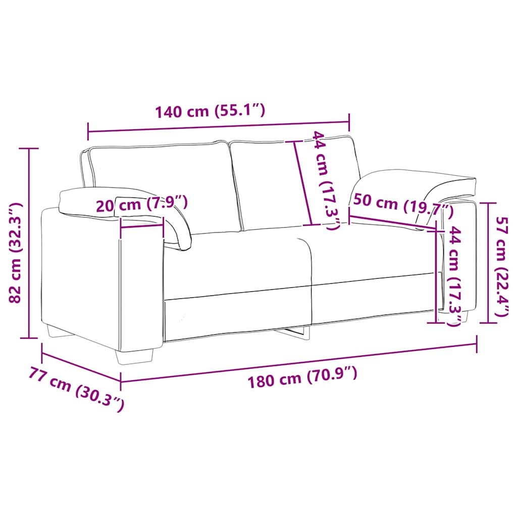 Loveseat Crème 180 cm Stof