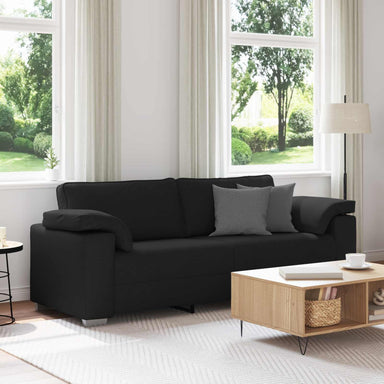 3-Zits Bank Zwart 220 cm Stof