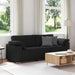 3-Zits Bank Zwart 220 cm Stof