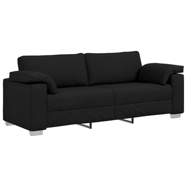 3-Zits Bank Zwart 220 cm Stof