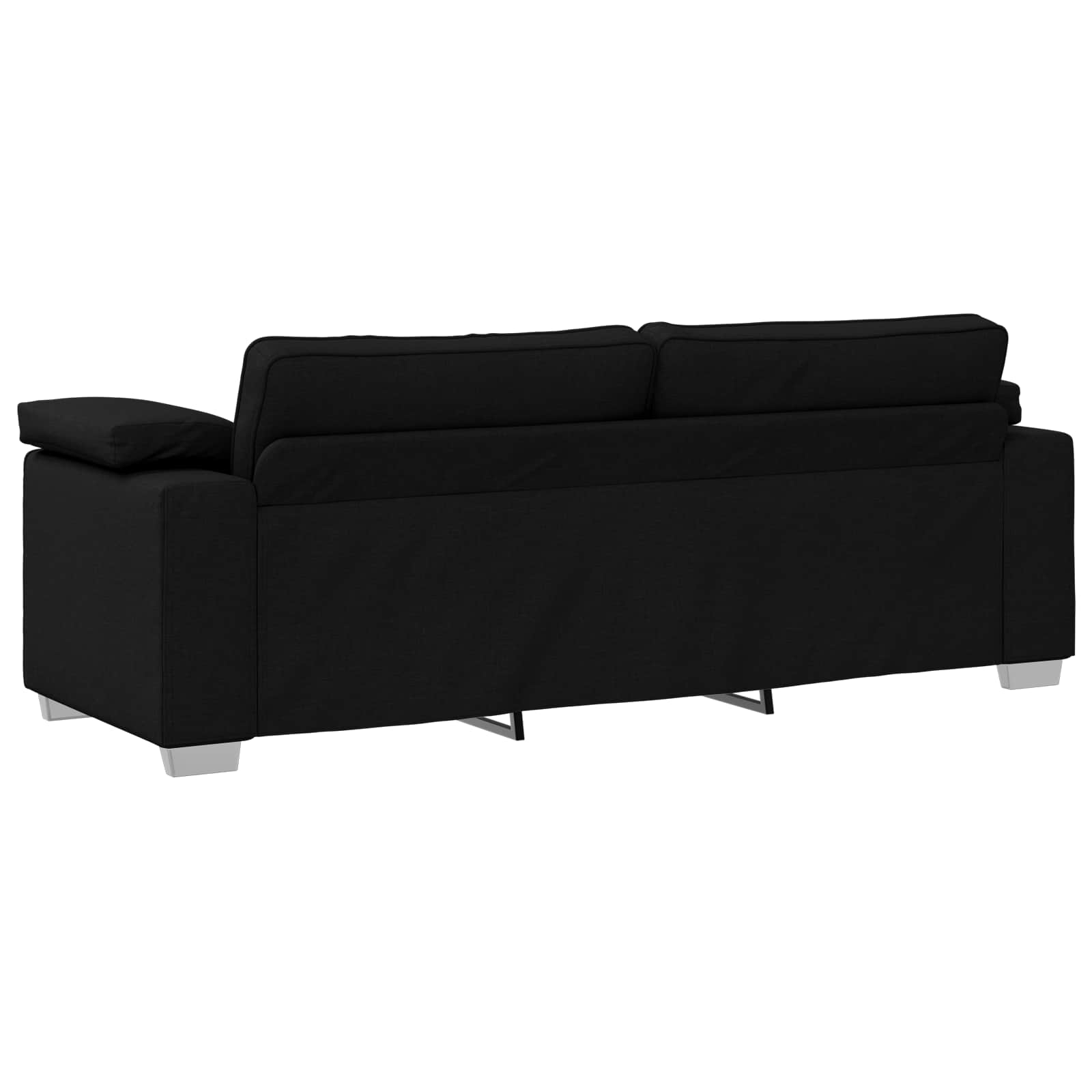 3-Zits Bank Zwart 220 cm Stof