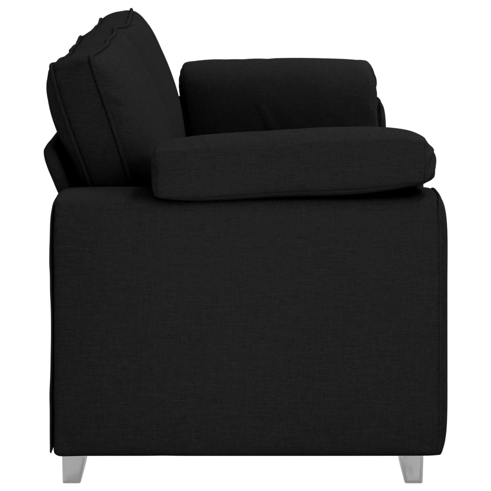 3-Zits Bank Zwart 220 cm Stof