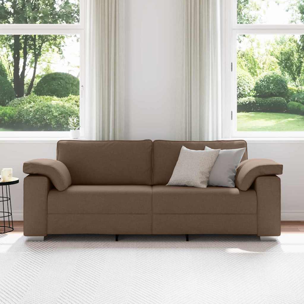3-Zits Bank Bruin 220 cm Stof
