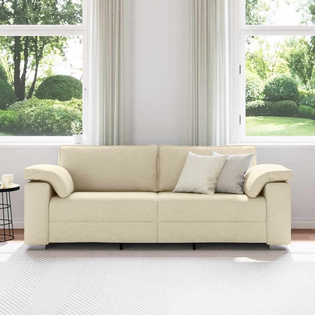 3-Zits Bank Crème 220 cm Stof