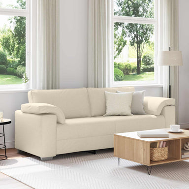 3-Zits Bank Beige 220 cm Linnen-mix stof