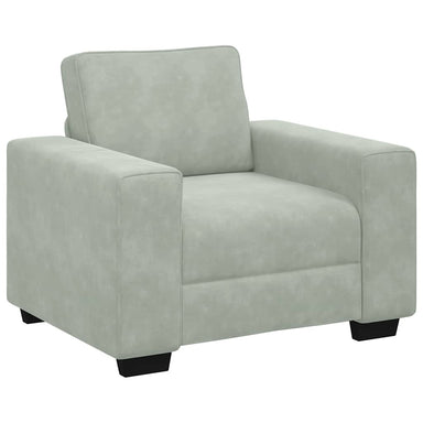 Fauteuil 100x77x82 cm fluweel lichtgrijs