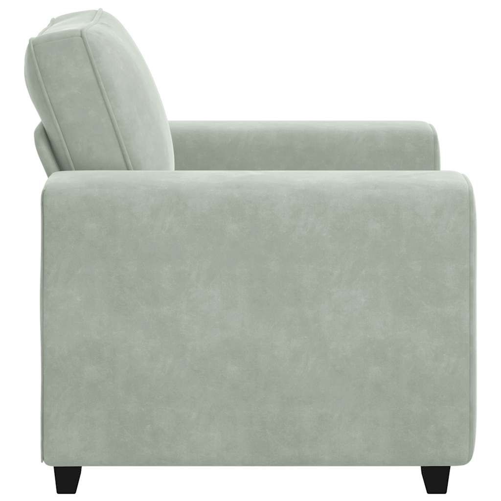 Fauteuil 100x77x82 cm fluweel lichtgrijs