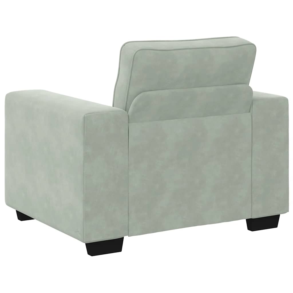 Fauteuil 100x77x82 cm fluweel lichtgrijs