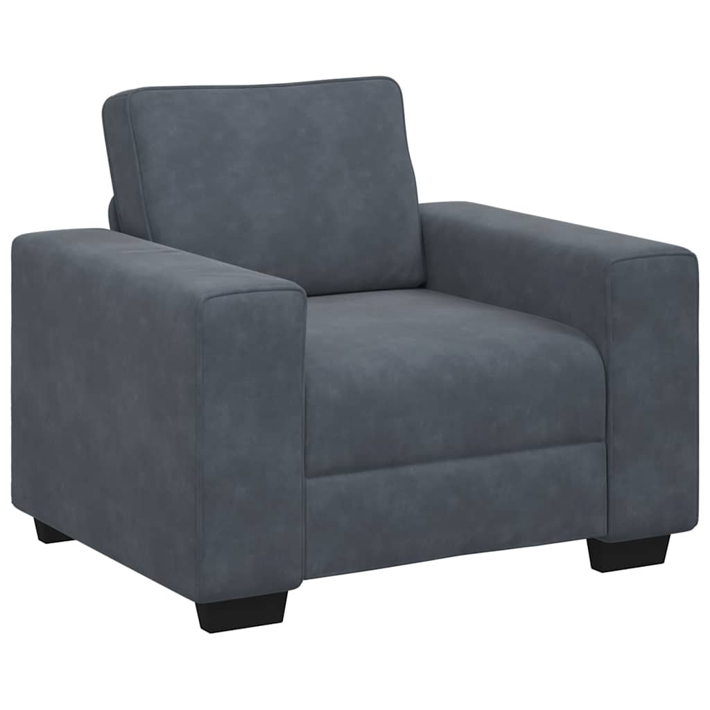 Fauteuil 100x77x82 cm fluweel donkergrijs