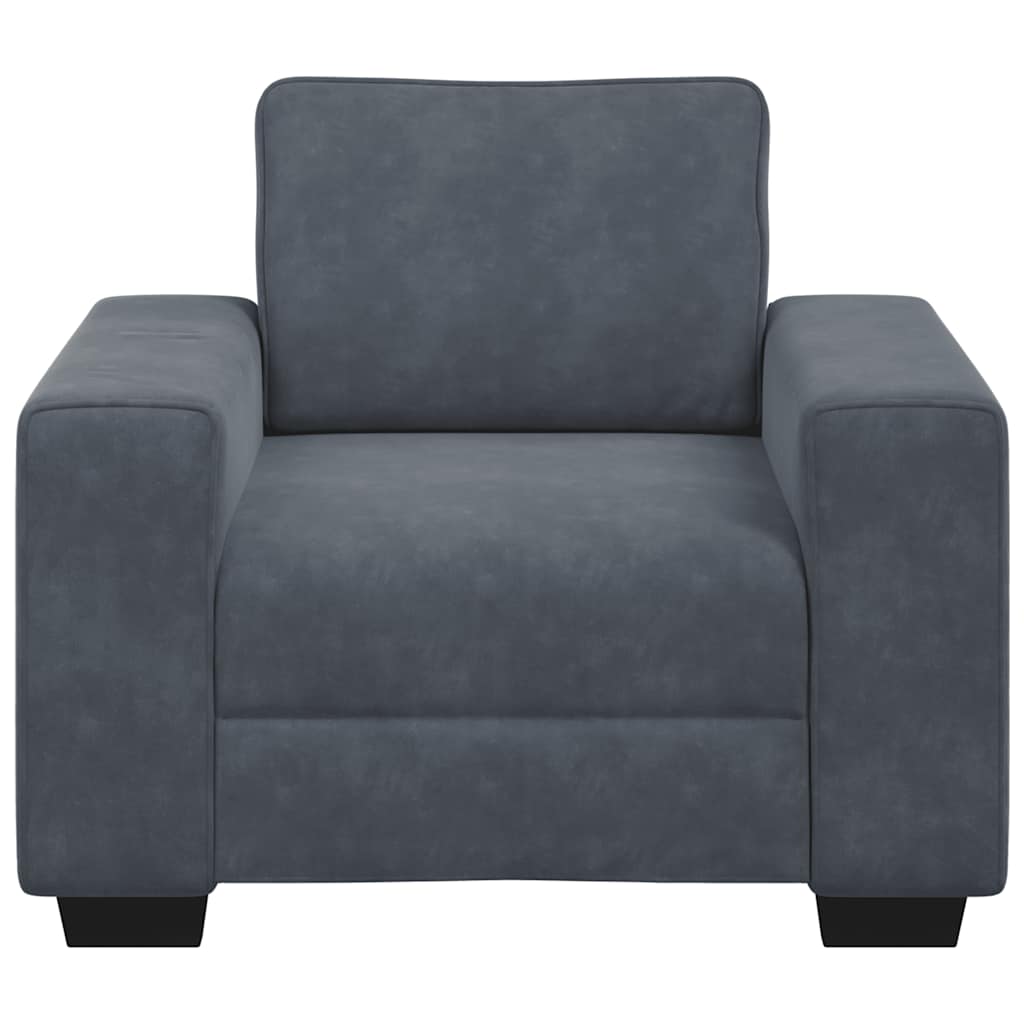 Fauteuil 100x77x82 cm fluweel donkergrijs
