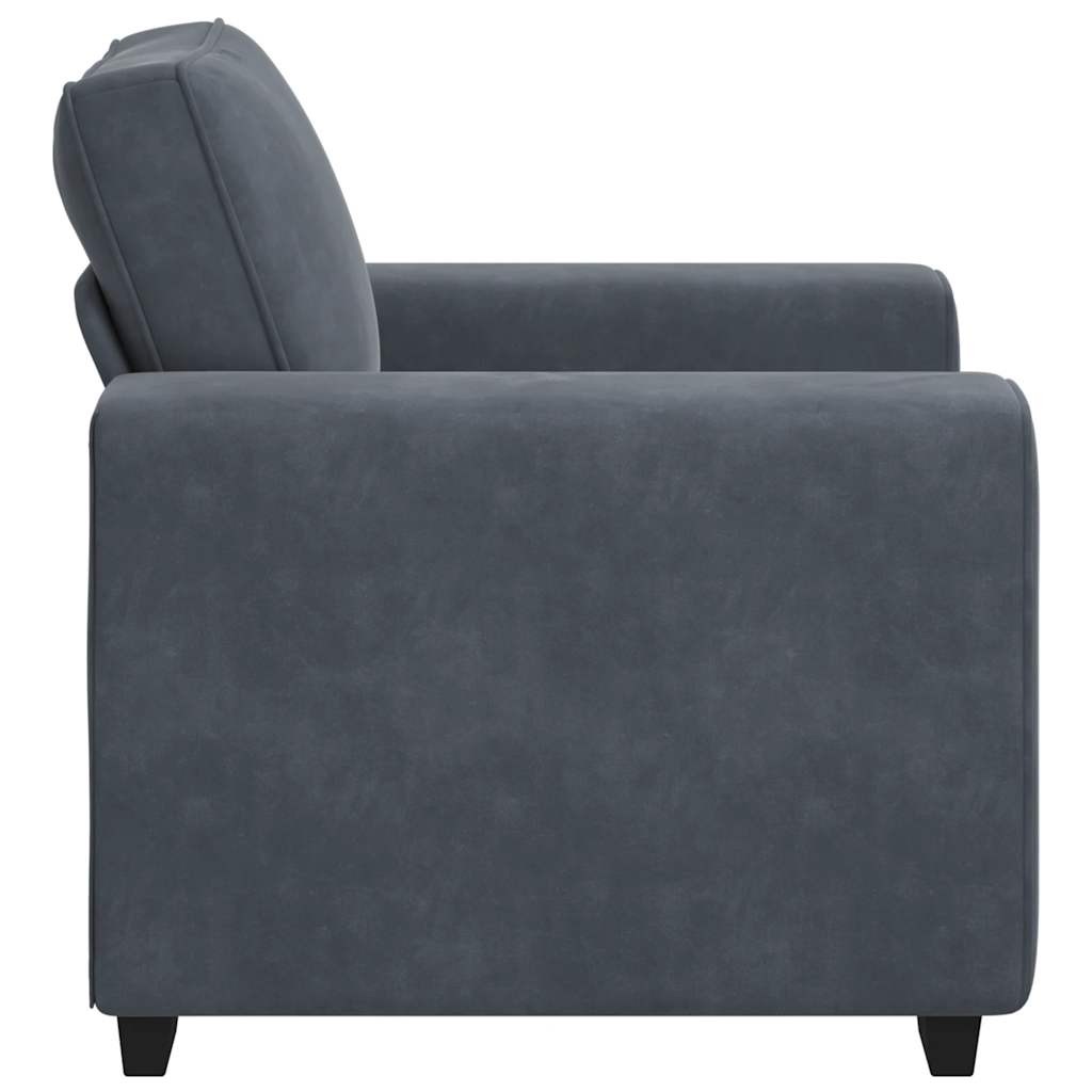 Fauteuil 100x77x82 cm fluweel donkergrijs