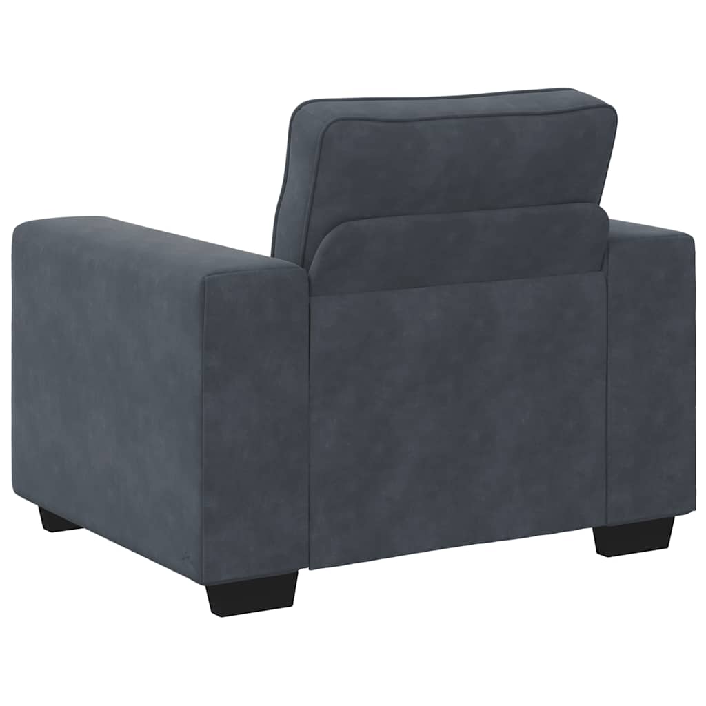 Fauteuil 100x77x82 cm fluweel donkergrijs