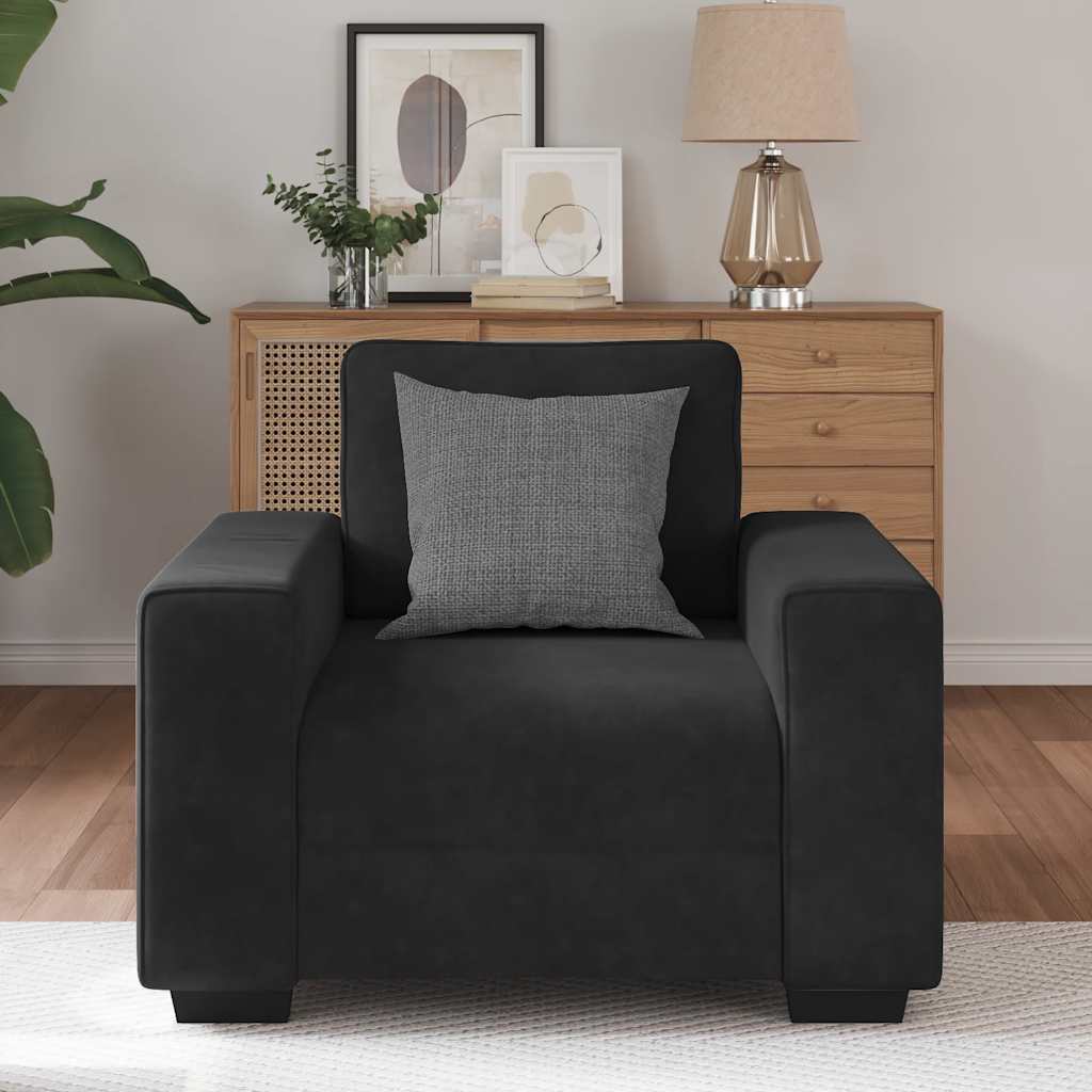 Fauteuil 100x77x82 cm fluweel zwart