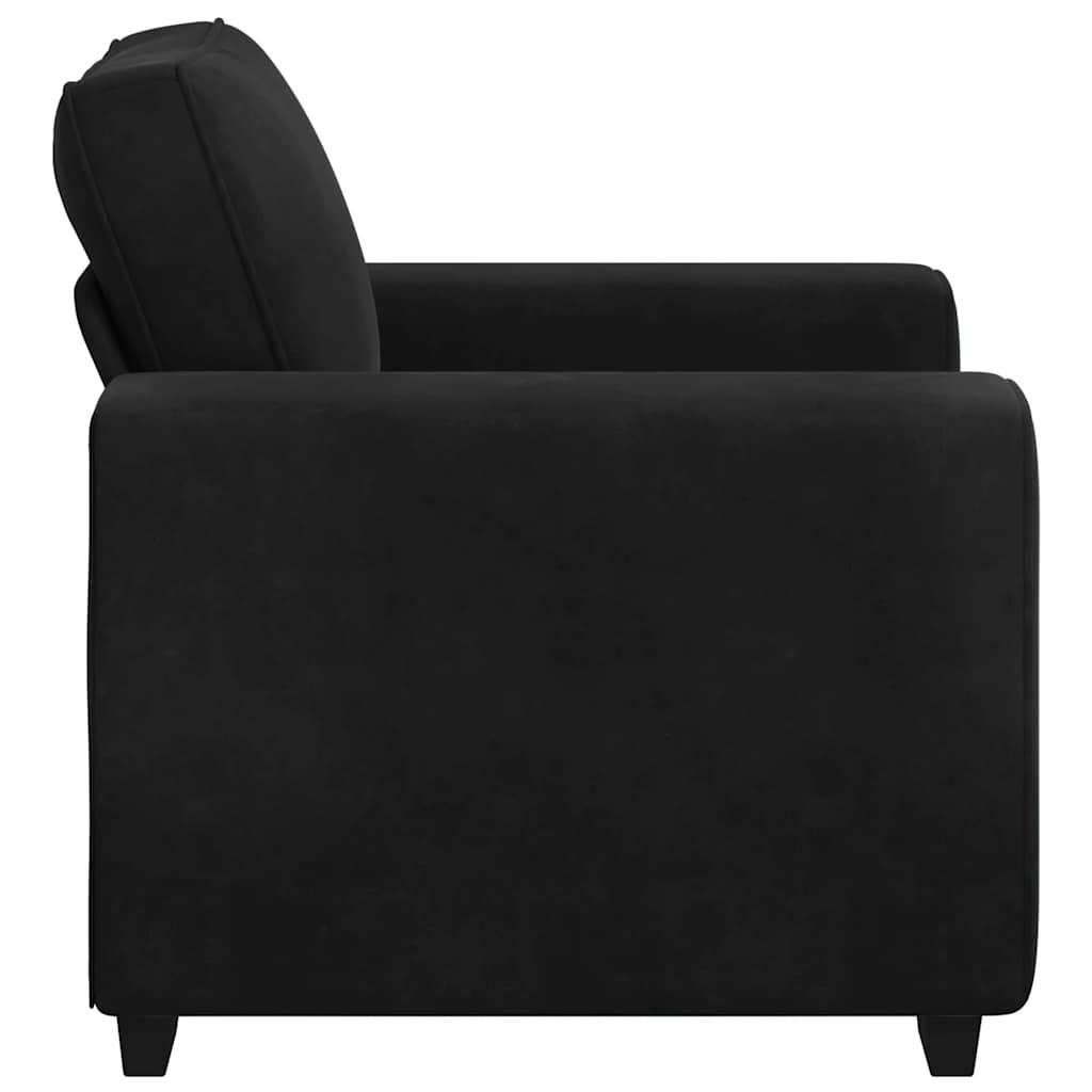 Fauteuil 100x77x82 cm fluweel zwart