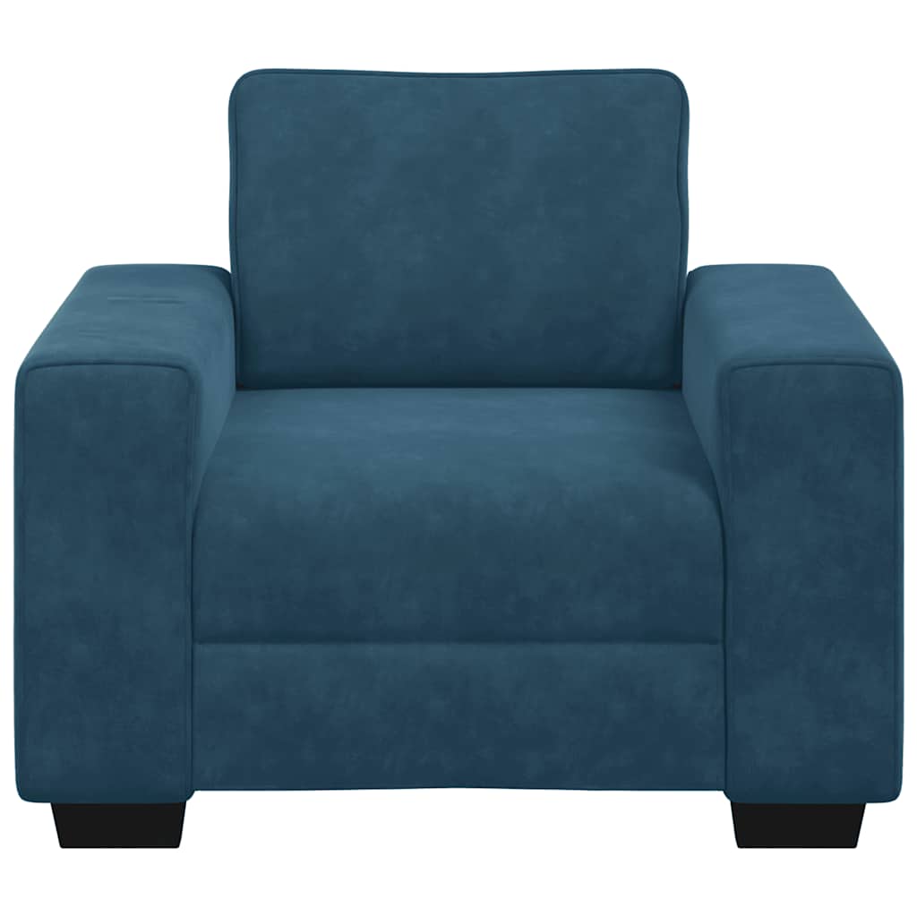 Sofastoel Blauw 100x77x82 cm Fluweel