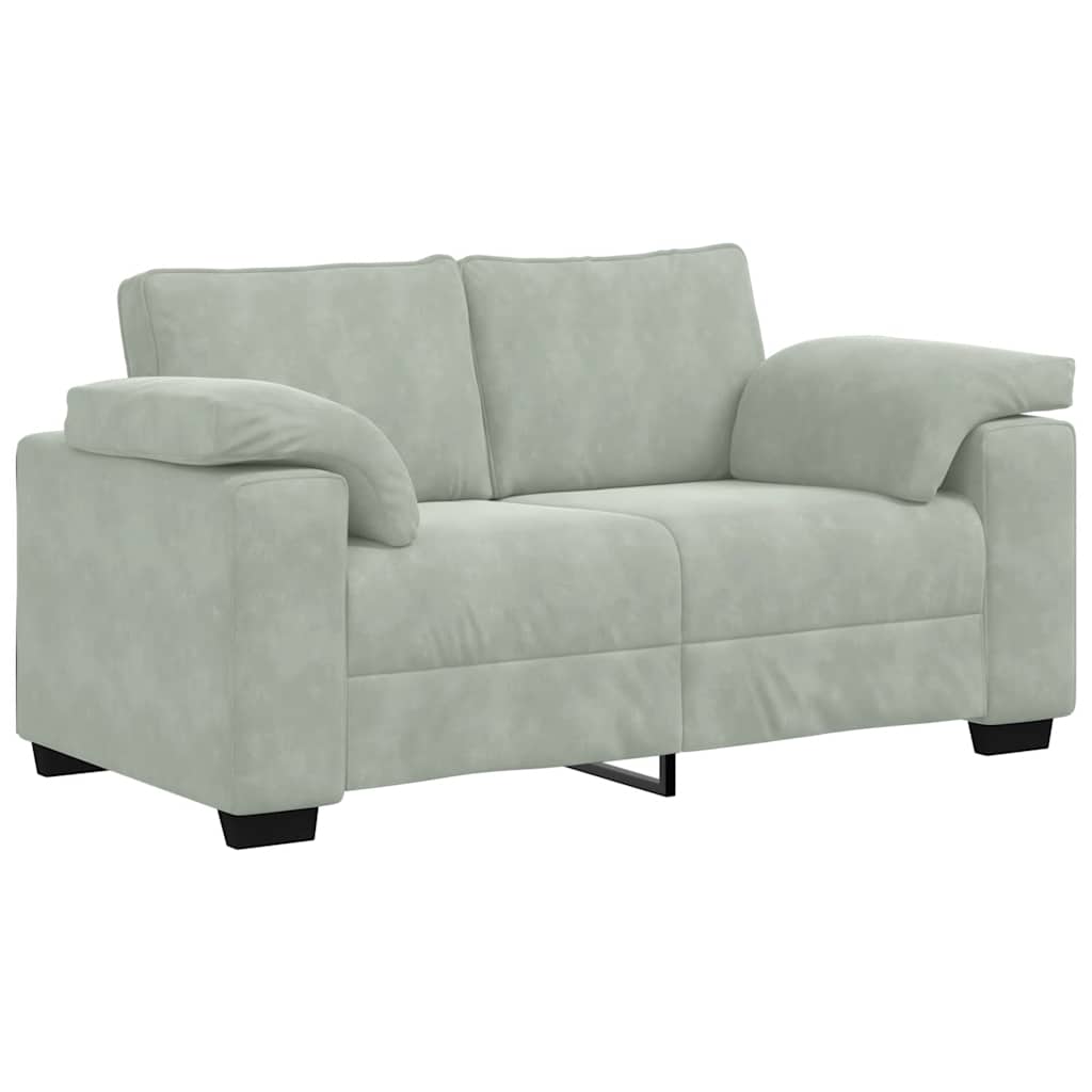 Loveseat bank 160x77x82 cm fluweel lichtgrijs