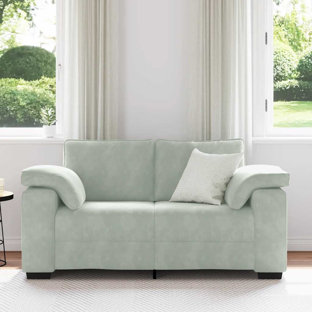 Loveseat bank 160x77x82 cm fluweel lichtgrijs