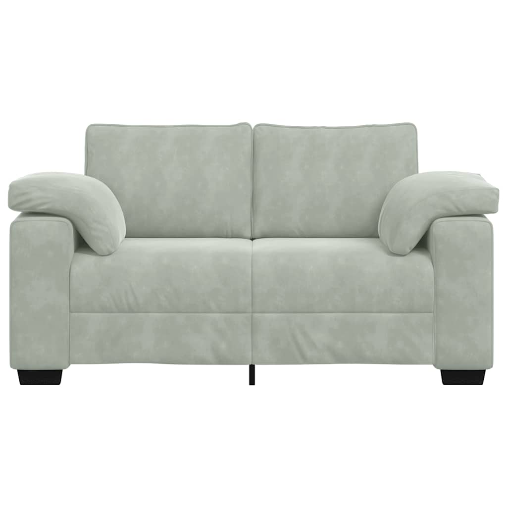 Loveseat bank 160x77x82 cm fluweel lichtgrijs