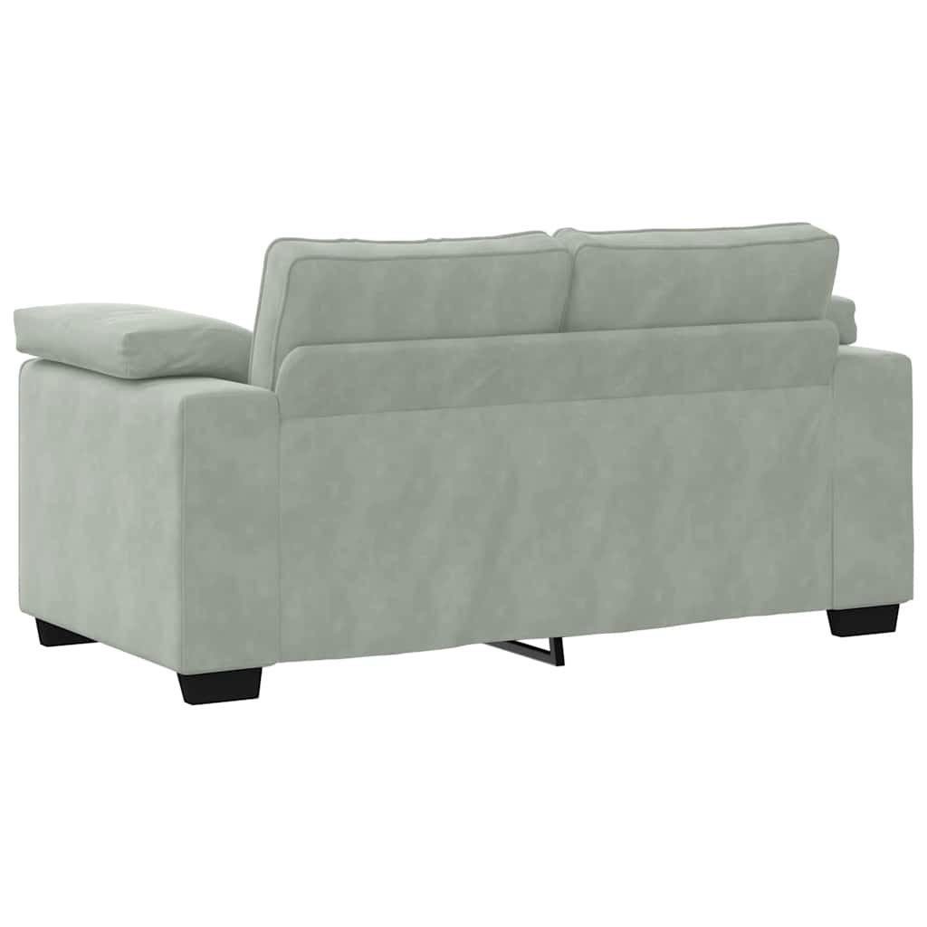 Loveseat bank 160x77x82 cm fluweel lichtgrijs