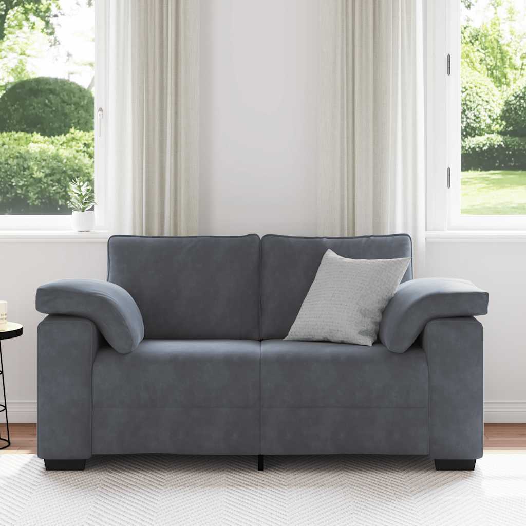 Loveseat bank 160x77x82 cm fluweel donkergrijs
