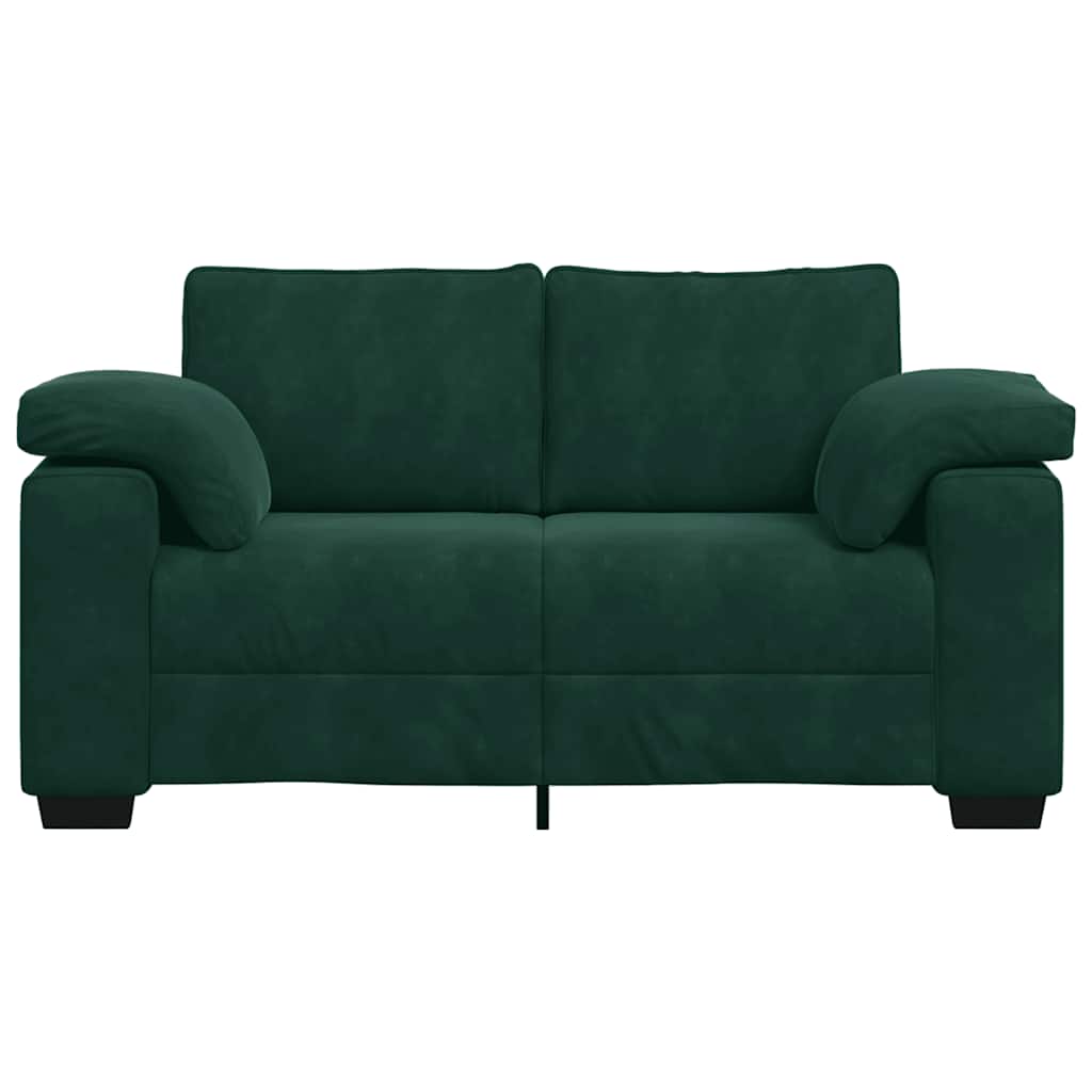 Loveseat Sofa Donkergroen 160x77x82 cm Fluweel