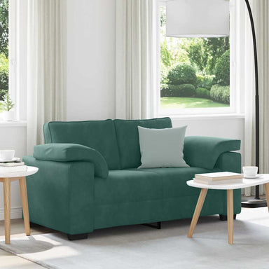 Loveseat Sofa Donkergroen 160x77x82 cm Fluweel