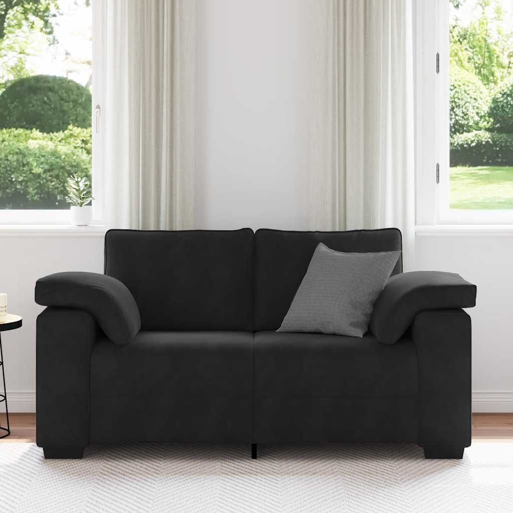 Loveseat bank 160x77x82 cm fluweel zwart