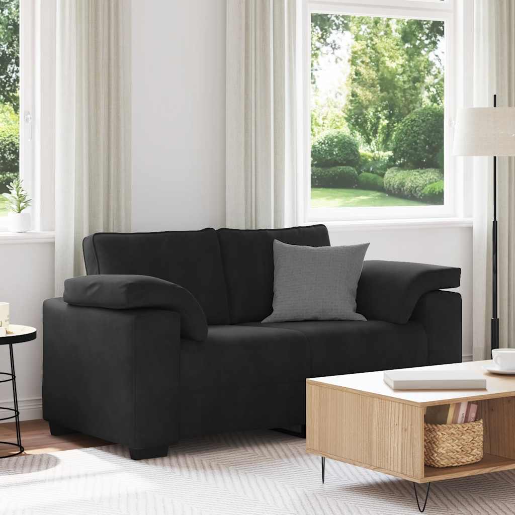 Loveseat bank 160x77x82 cm fluweel zwart