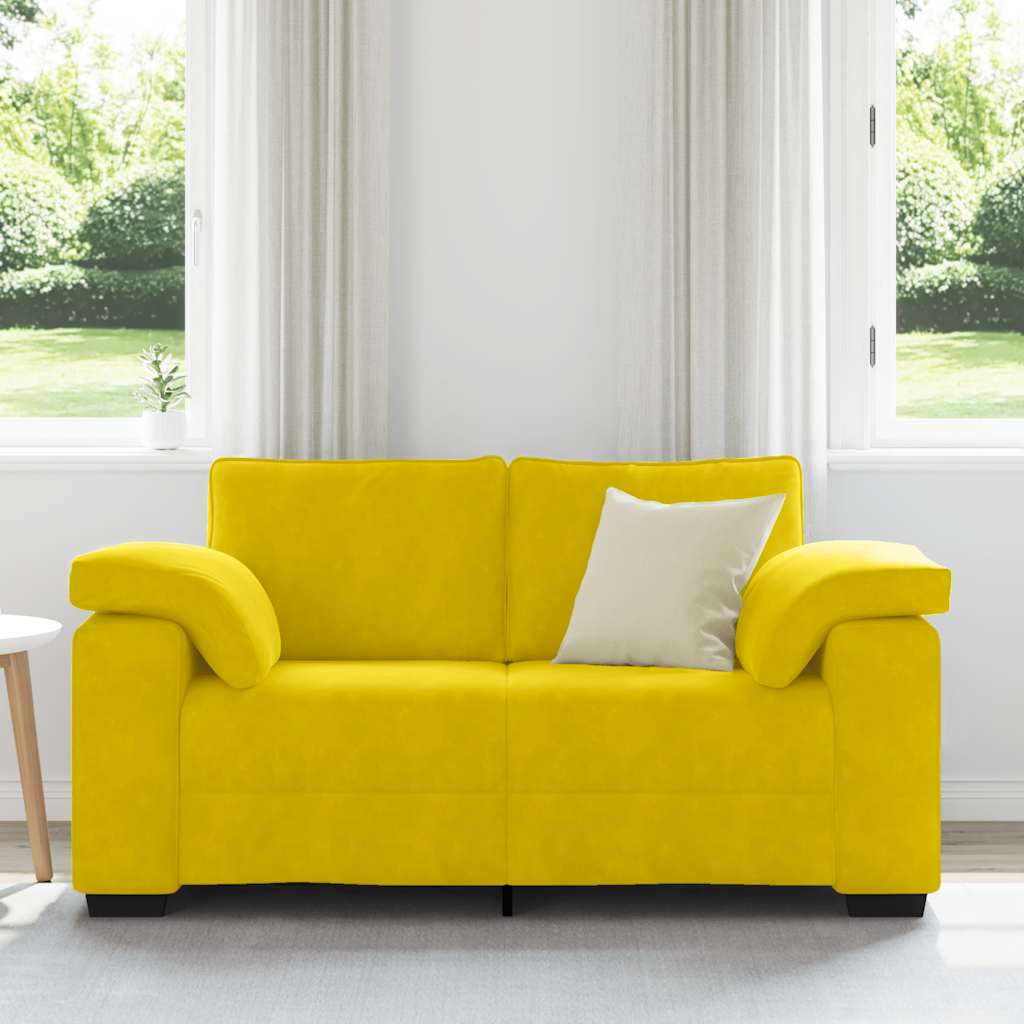 Loveseat Sofa Geel 160x77x82 cm Fluweel