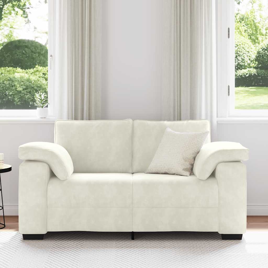 Loveseat Sofa Crème 160x77x82 cm Fluweel