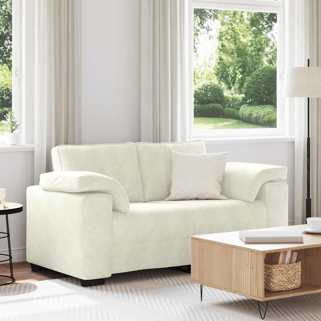 Loveseat Sofa Crème 160x77x82 cm Fluweel