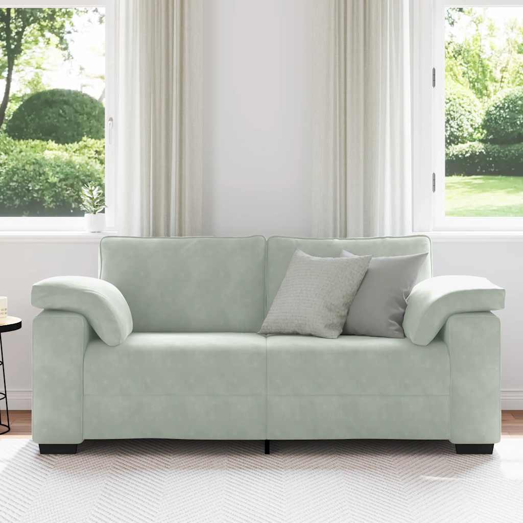 Loveseat bank 180x77x82 cm fluweel lichtgrijs