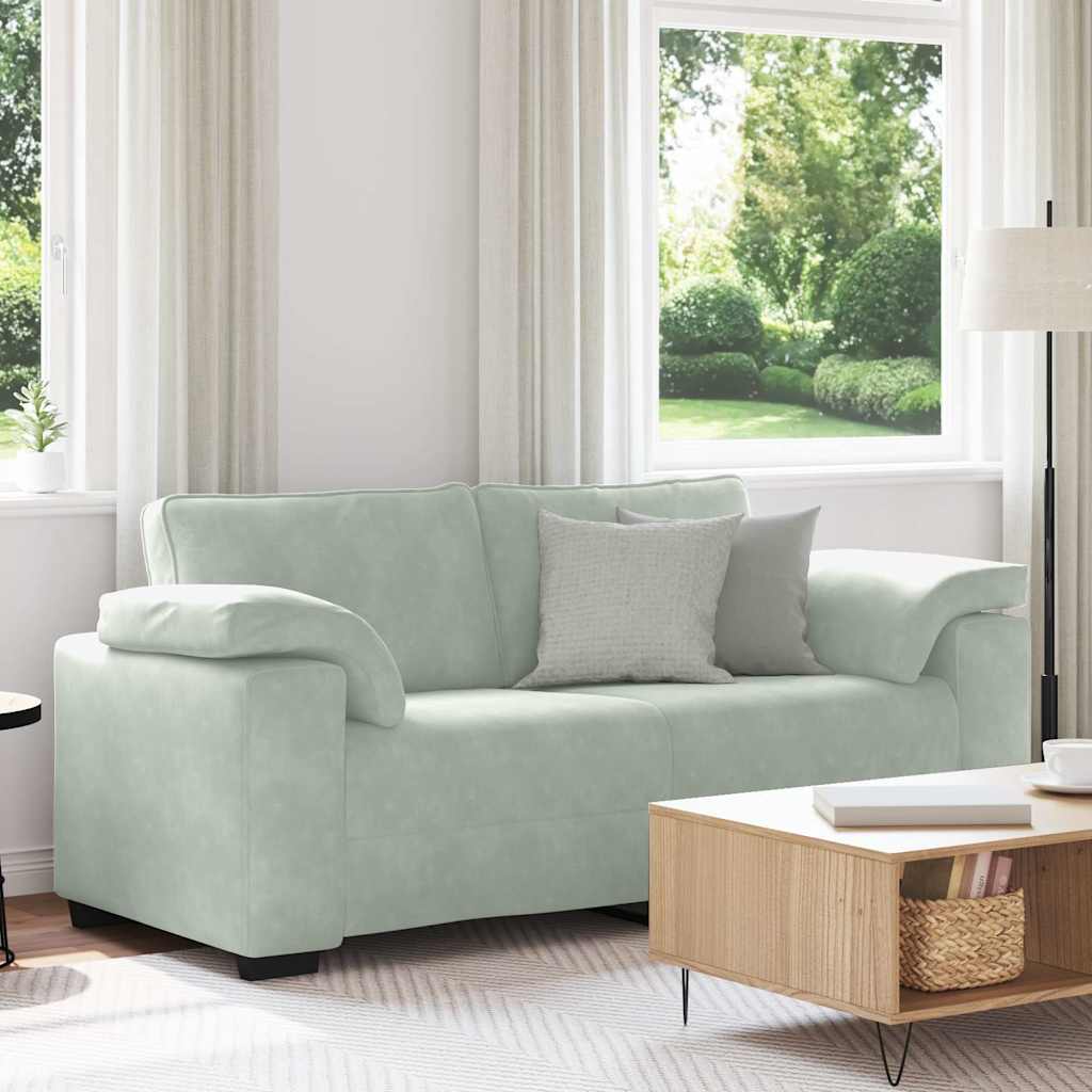 Loveseat bank 180x77x82 cm fluweel lichtgrijs