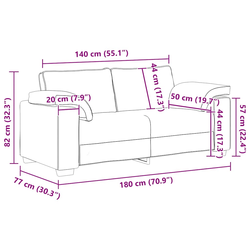 Loveseat Sofa Wijnrood 180x77x82 cm Fluweel