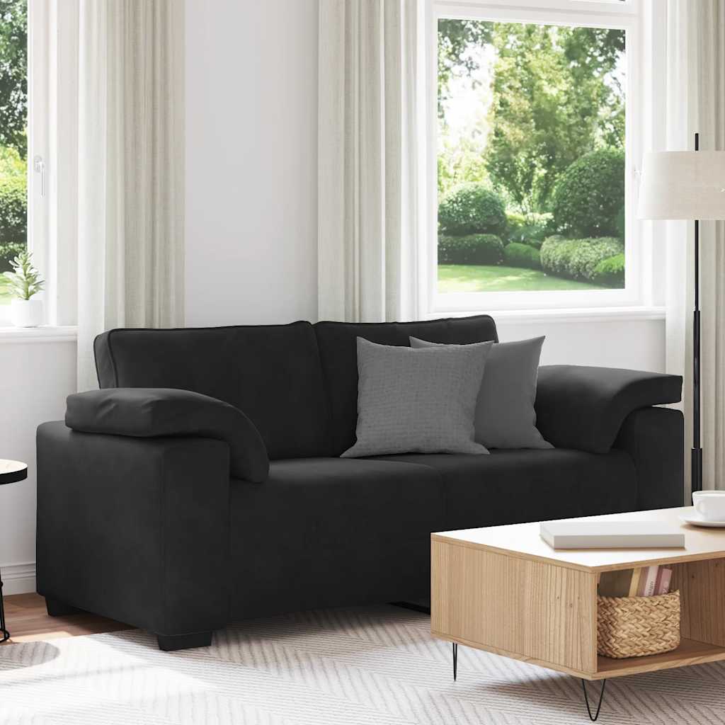 Loveseat bank 180x77x82 cm fluweel zwart