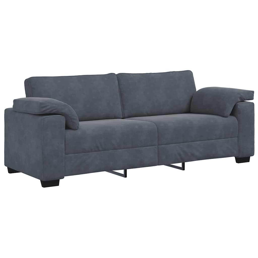 3-zitsbank 220x77x82 cm fluweel donkergrijs