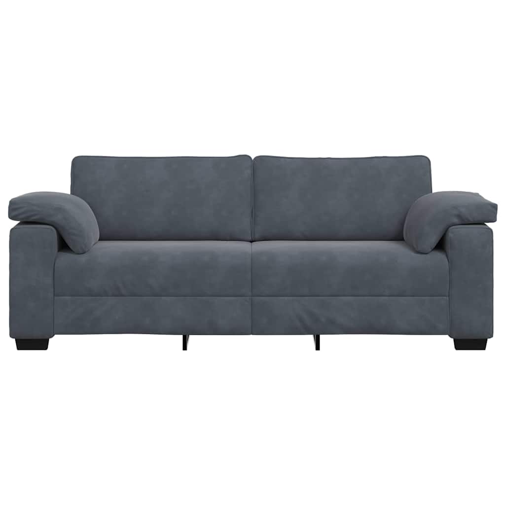 3-zitsbank 220x77x82 cm fluweel donkergrijs