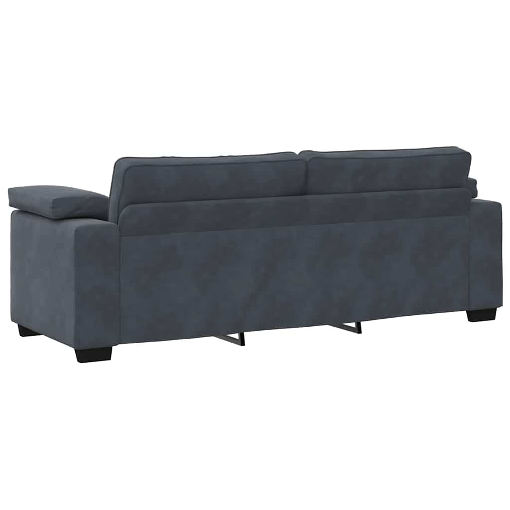 3-zitsbank 220x77x82 cm fluweel donkergrijs