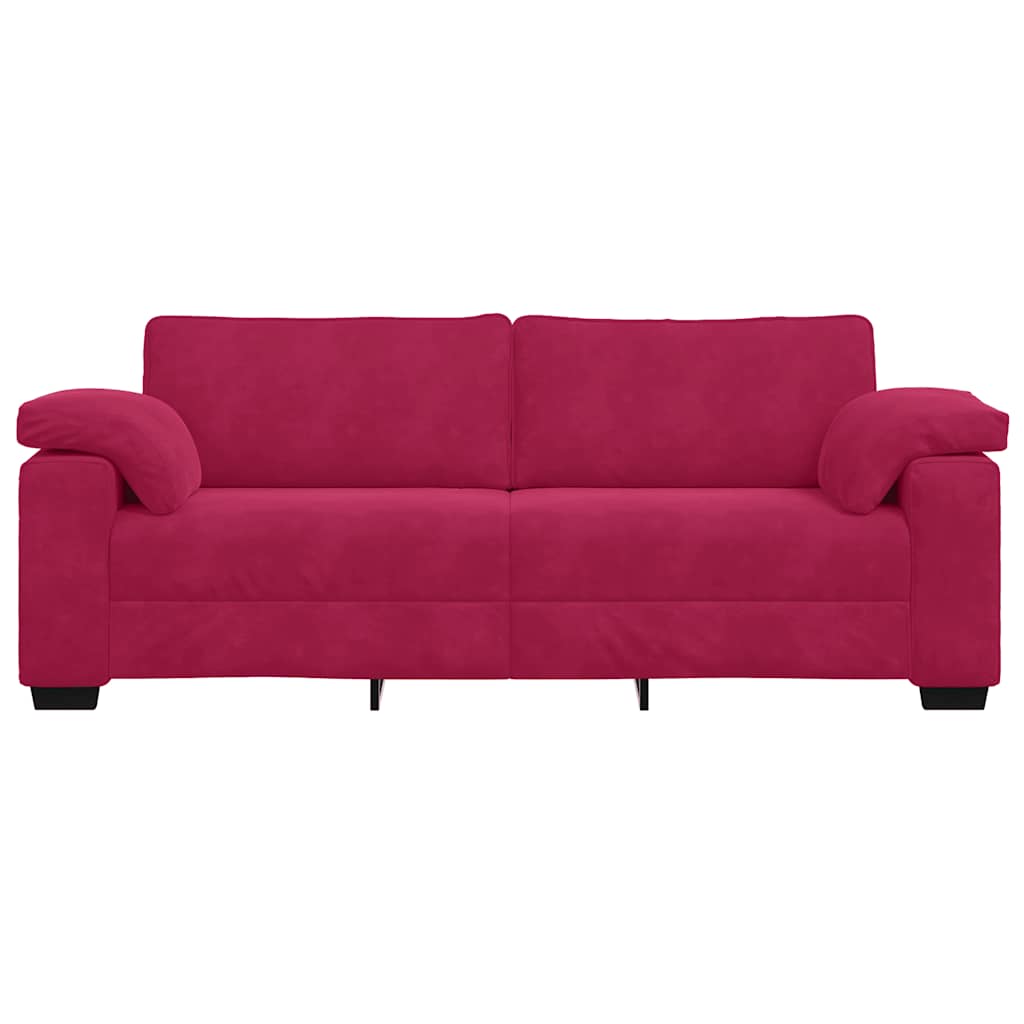 3-zitsbank wijnrood 220x77x82 cm fluweel