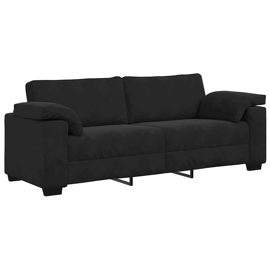 3-zitsbank 220x77x82 cm fluweel zwart