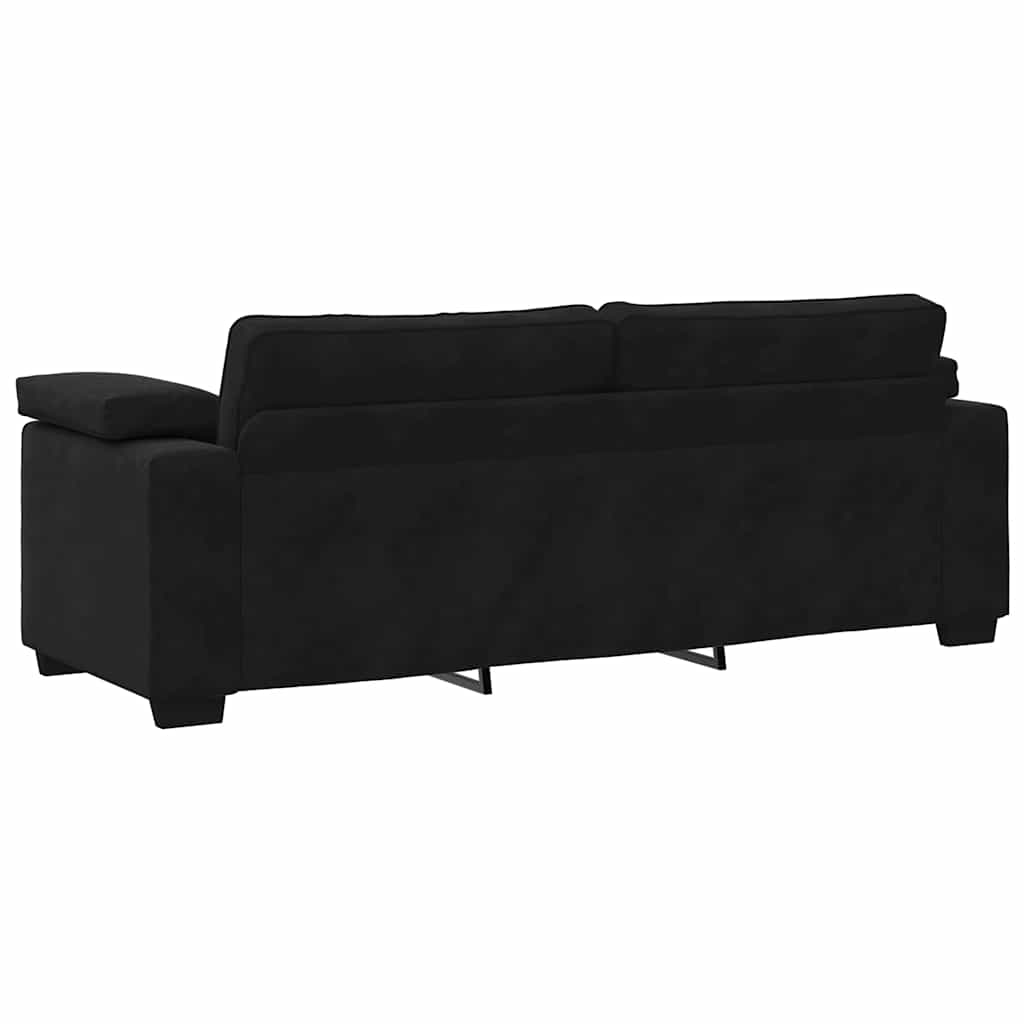 3-zitsbank 220x77x82 cm fluweel zwart