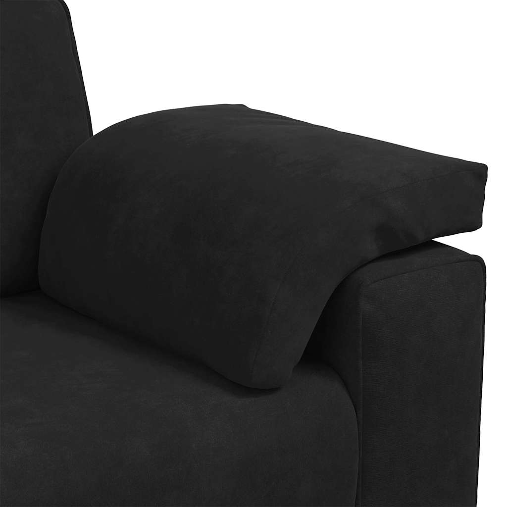3-zitsbank 220x77x82 cm fluweel zwart