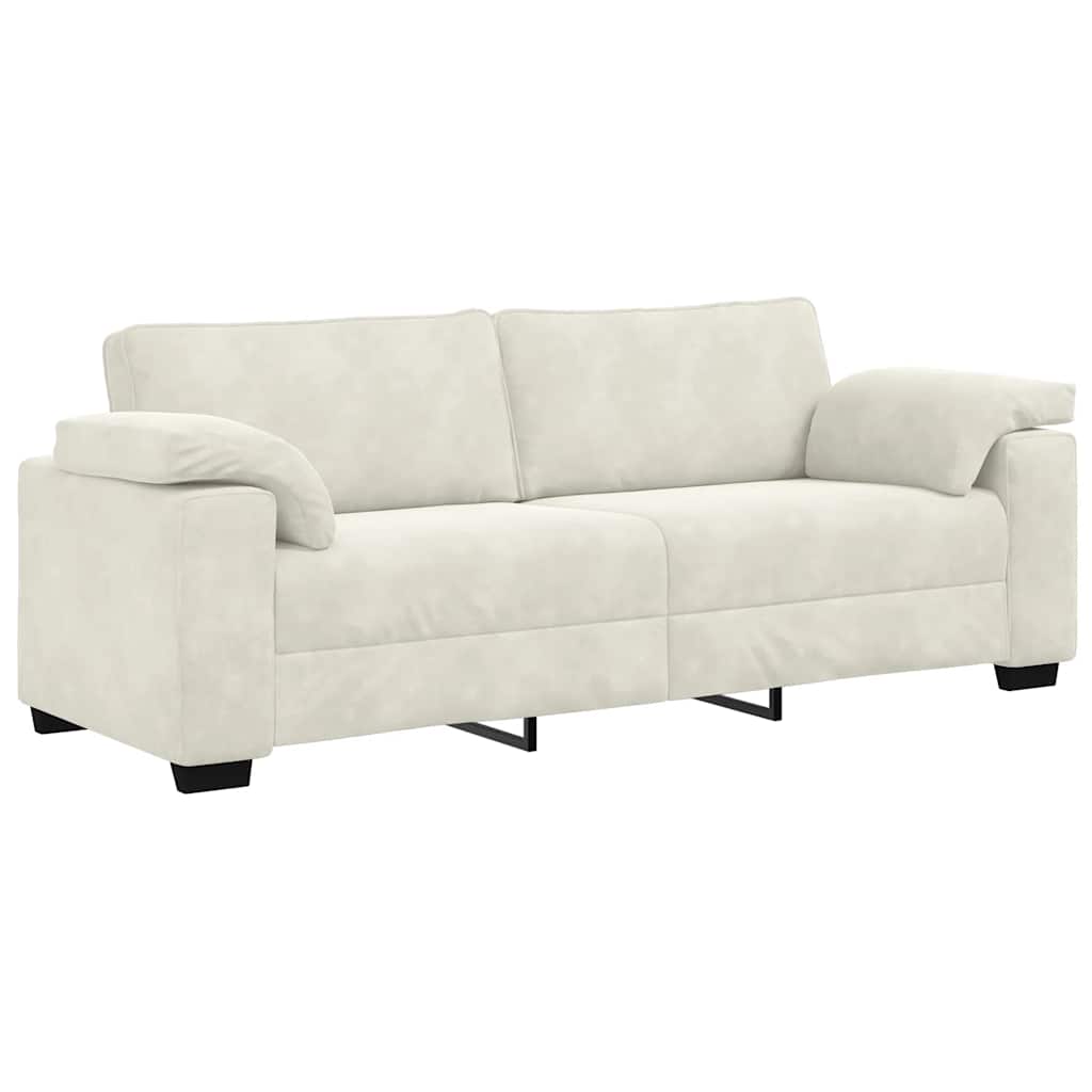 3-zitsbank crème 220x77x82 cm fluweel