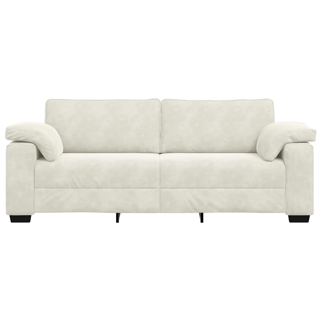 3-zitsbank crème 220x77x82 cm fluweel