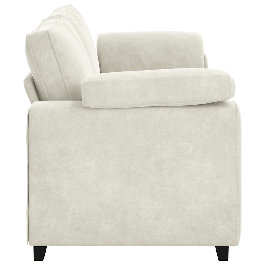 3-zitsbank crème 220x77x82 cm fluweel