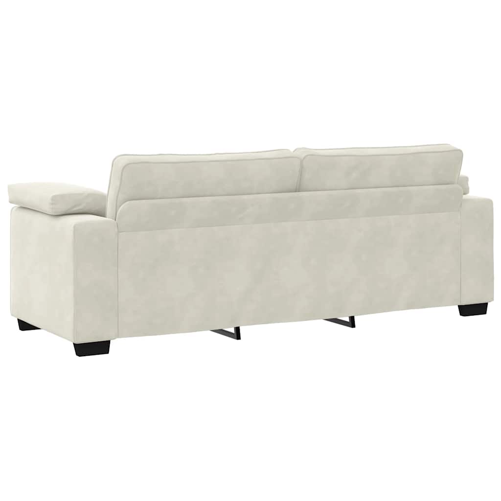 3-zitsbank crème 220x77x82 cm fluweel