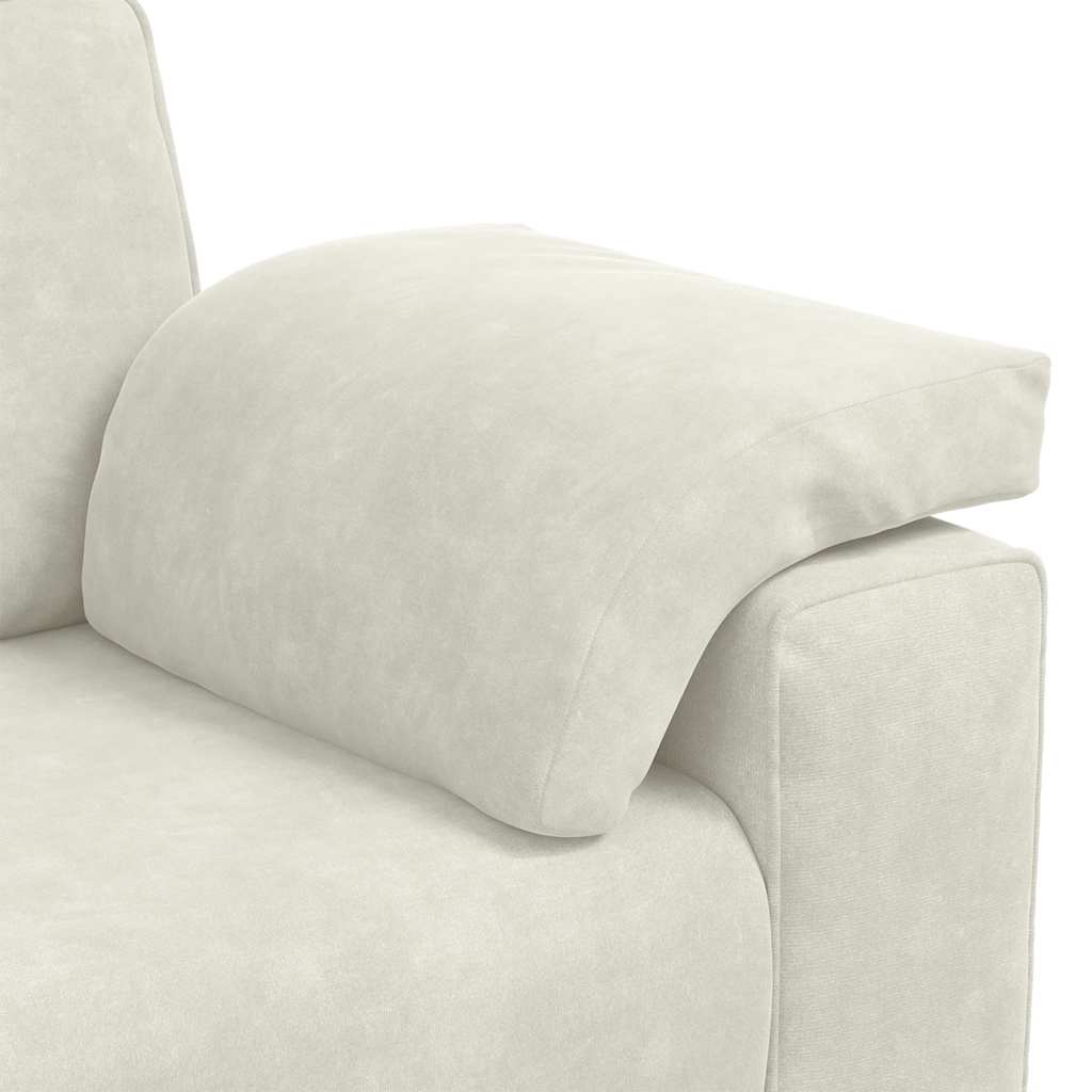 3-zitsbank crème 220x77x82 cm fluweel