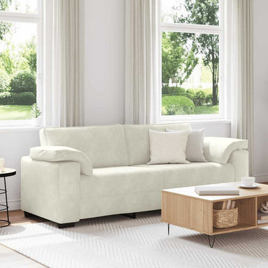 3-zitsbank crème 220x77x82 cm fluweel