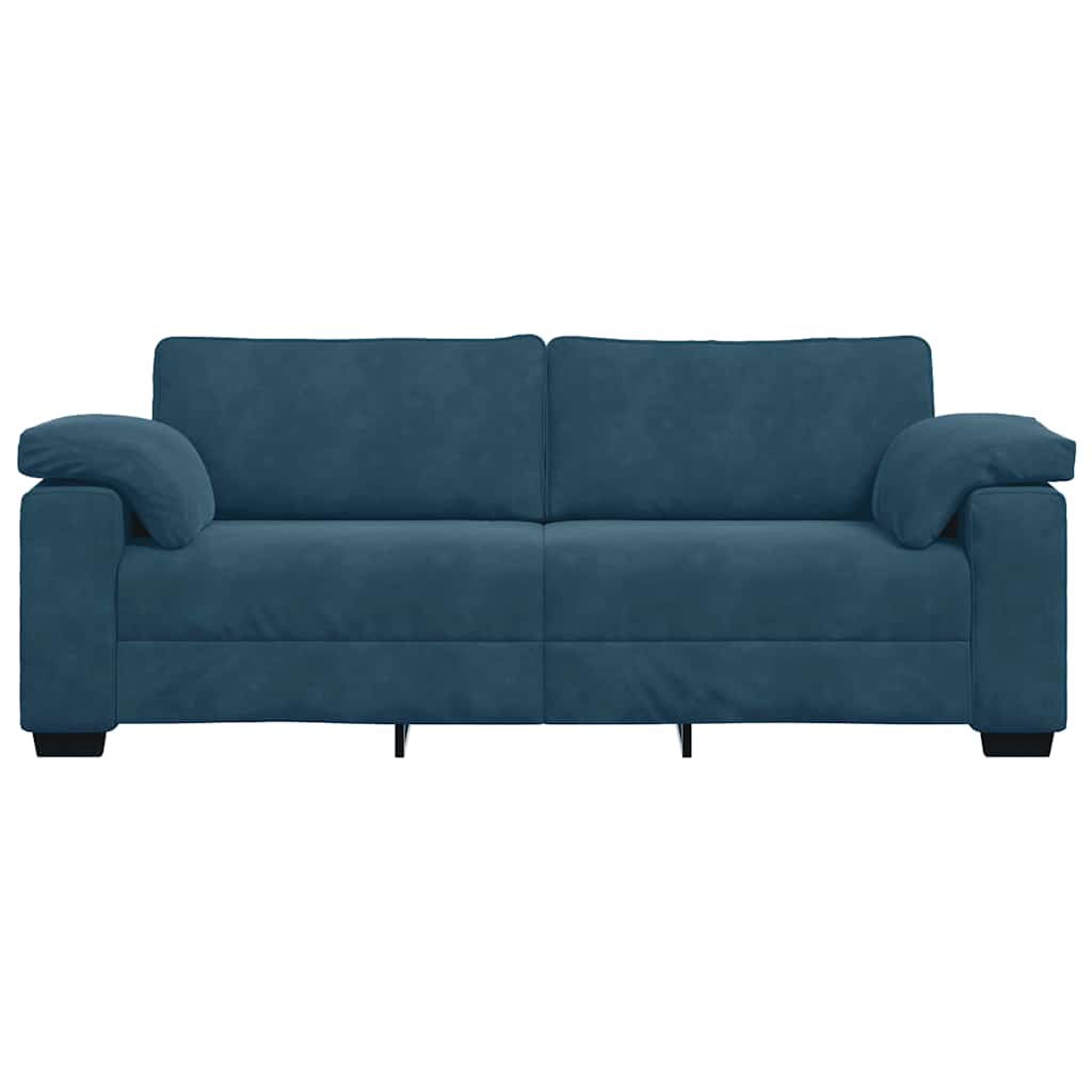 3-zitsbank blauw 220x77x82 cm fluweel