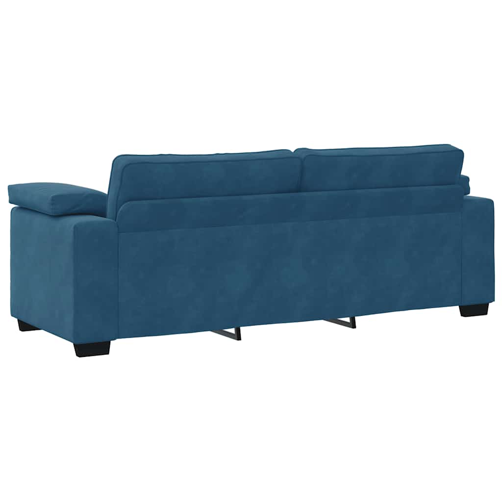 3-zitsbank blauw 220x77x82 cm fluweel